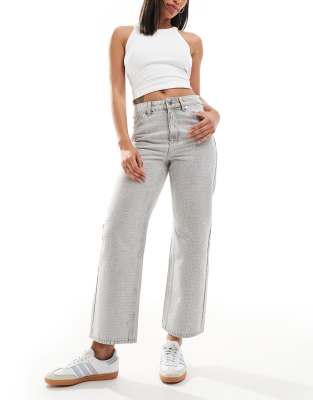 Bershka Ankle Length Straight Wide Leg Jeans