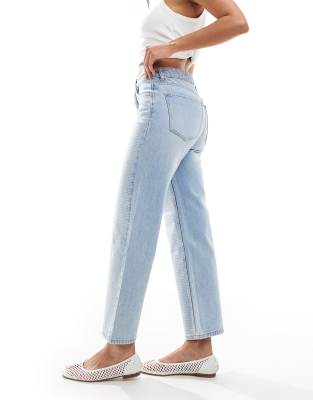 Bershka Ankle Length Straight Wide Leg Jeans