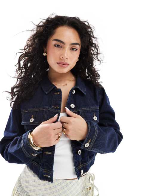 Bershka – Arbetskläder – Indigoblå jeansjacka