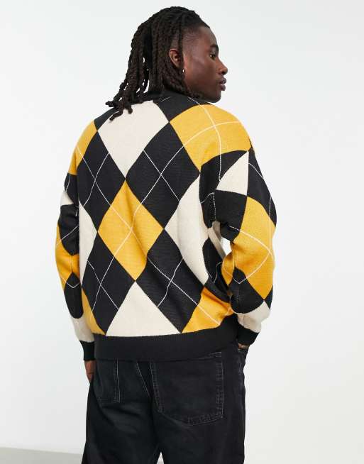 Grey and deals yellow cardigan