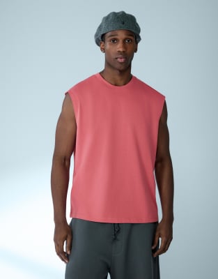 Ärmelloses Basic-T-Shirt in Rot Rot M