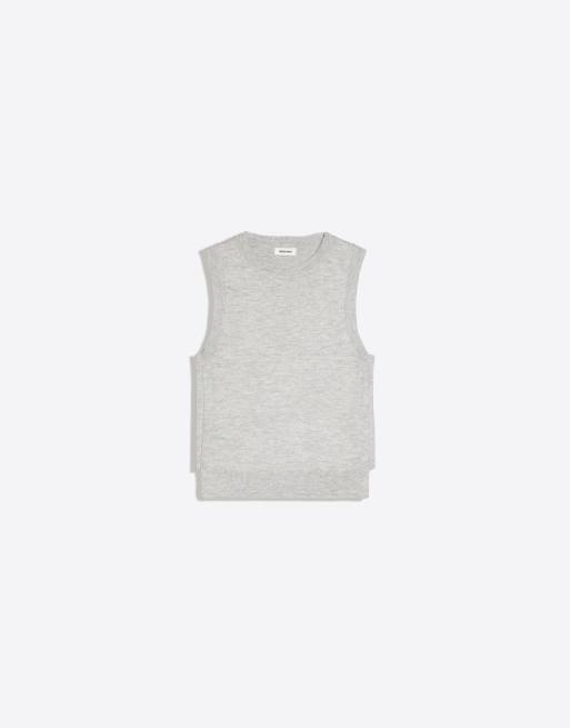 Bershka ärmelloses Stricktop in Hellgrau, 5 von 5