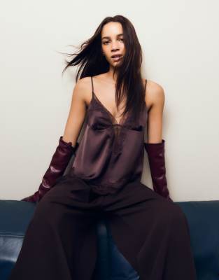 Bershka Asymmetric sateen...