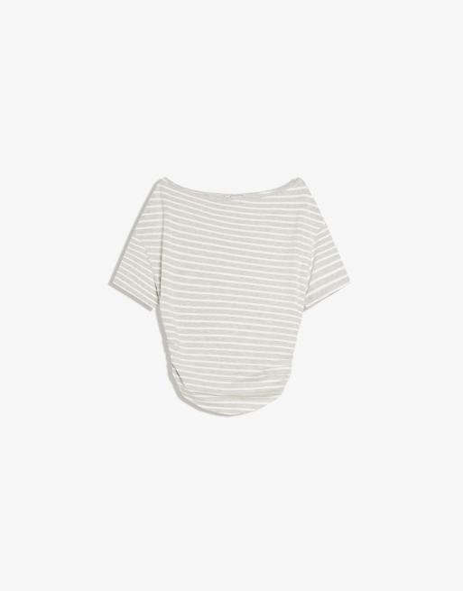 Bershka - Asymmetrisch T-shirt met print en korte mouwen in wit, 5 van 6