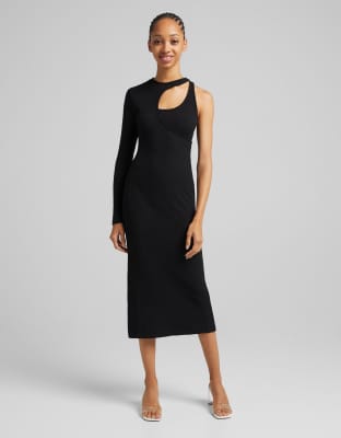 bershka long black dress