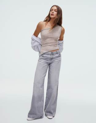 Bershka - Asymmetrisches Oberteil in Rosa