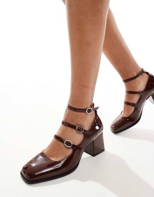 Bershka - Babies à talon et boucles - Marron