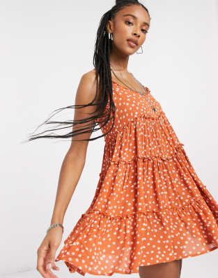 bershka orange dress