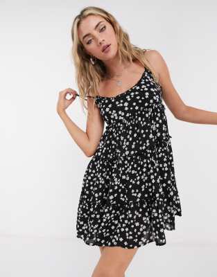 black floral babydoll dress