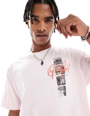 Bershka Back Print T-shirt In Pink