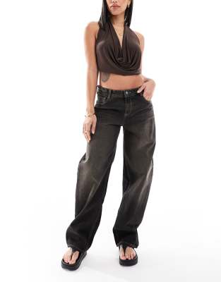 baggy balloon leg jeans in black