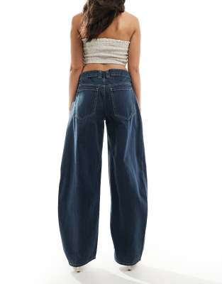 【BERSHKA】BALLOON - BAGGY ベルシュカ バギージーンズ Bershka baggy balloon leg jeans in dark blue | ASOS