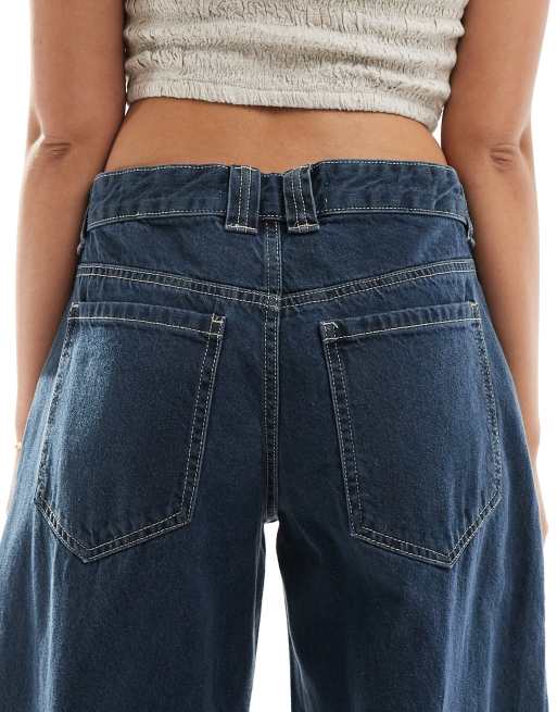 【BERSHKA】BALLOON - BAGGY ベルシュカ バギージーンズ Bershka baggy balloon leg jeans in dark blue | ASOS