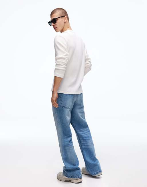 Bershka - Baggy blå jeans med svaj, 2 af 4
