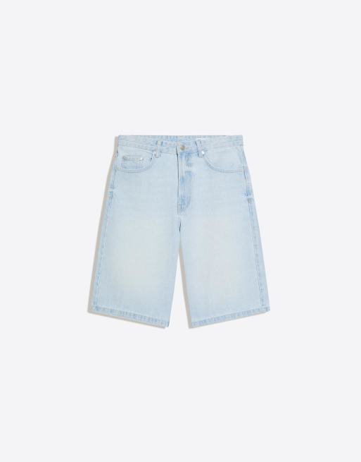 Bershka - Baggy denim bermuda shorts in lichtblauw, 3 van 3
