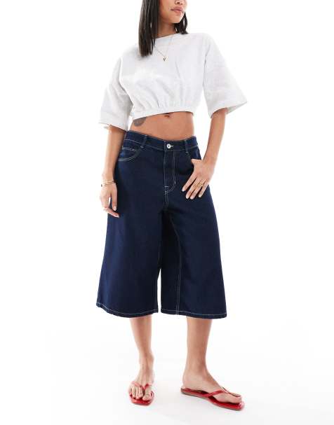 Bershka – Baggy-Denim-Jorts in authentischem Indigo - view 1