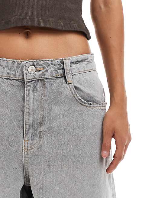 Bershka baggy denim shorts in washed gray | ASOS Bershka baggy denim shorts in washed gray | ASOS