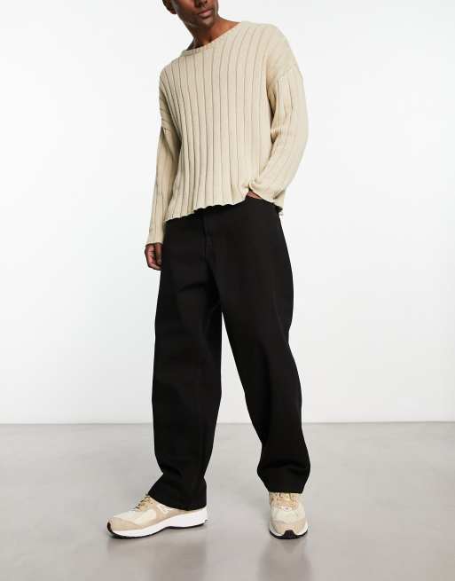 Bershka baggy fit jeans in black 