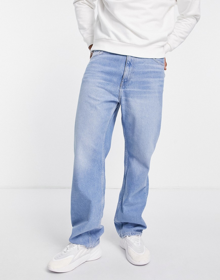 Bershka baggy fit jeans in blue