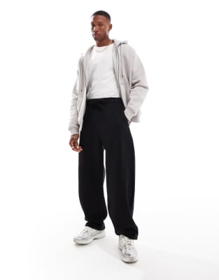 Bershka baggy fit joggers in black