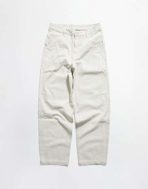 Bershka baggy jeans i naturvit, 6 av 7