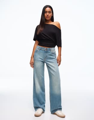 Bershka - Baggy-Jeans in Blau