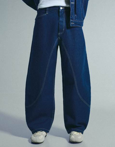Bershka – Baggy-Jeans in Blau - view 1