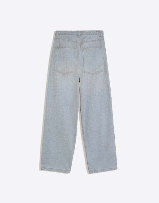 Bershka – Baggy-Jeans in Blau, 7 von 7