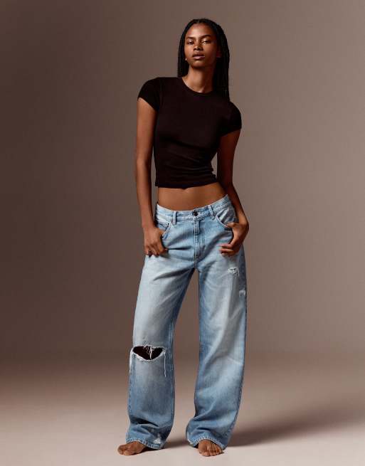 Bershka Baggy jeans in blue, 5 of 7