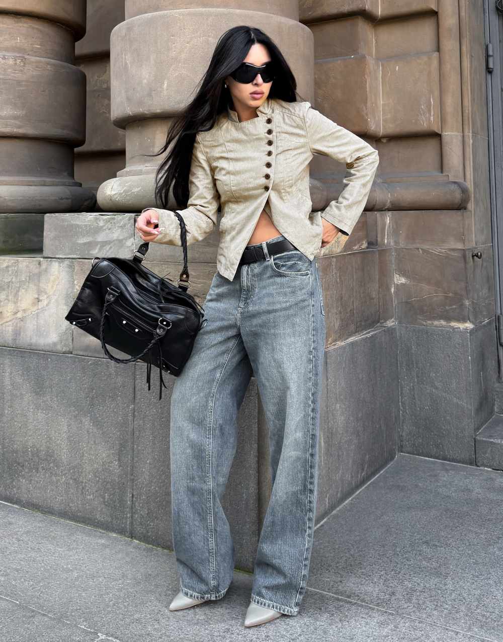 Bershka Baggy jeans in denim blue