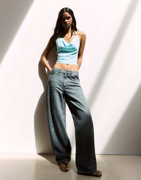Bershka Baggy jeans in denim blue