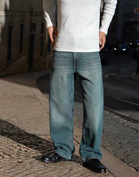 Bershka Baggy jeans in dirty blue