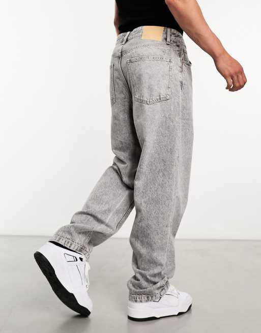 Bershka baggy jeans in gray