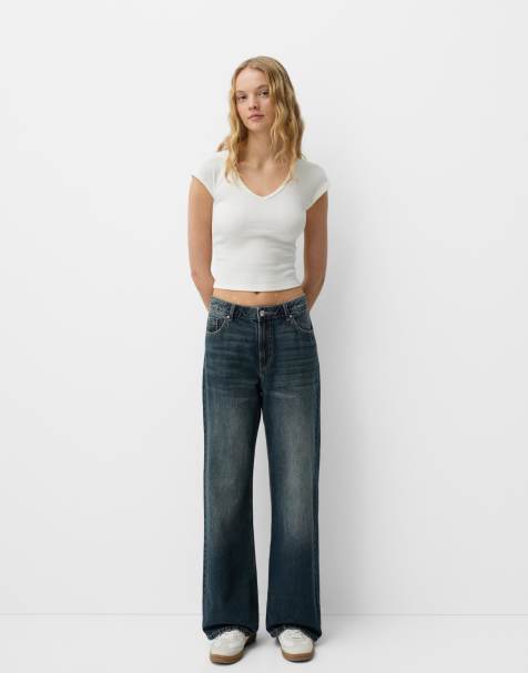 Bershka baggy jeans in green