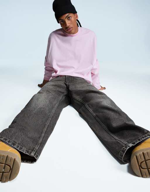 Bershka Baggy jeans in grey ASOS