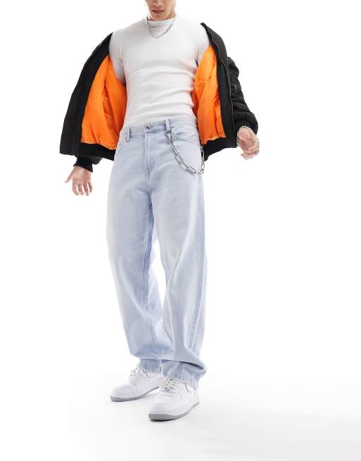 Bershka - Baggy jeans in lichtblauw