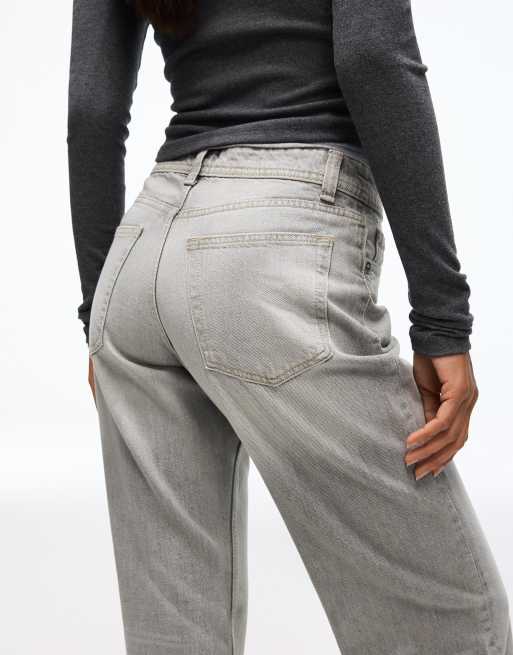 Bershka - Baggy jeans in lichtgrijs, 3 van 4