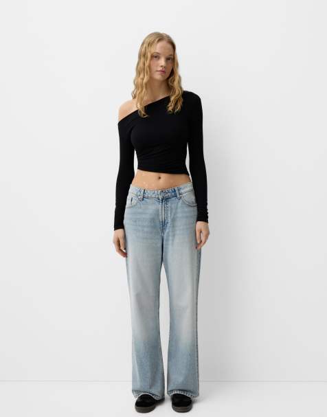 Bershka baggy jeans in light blue