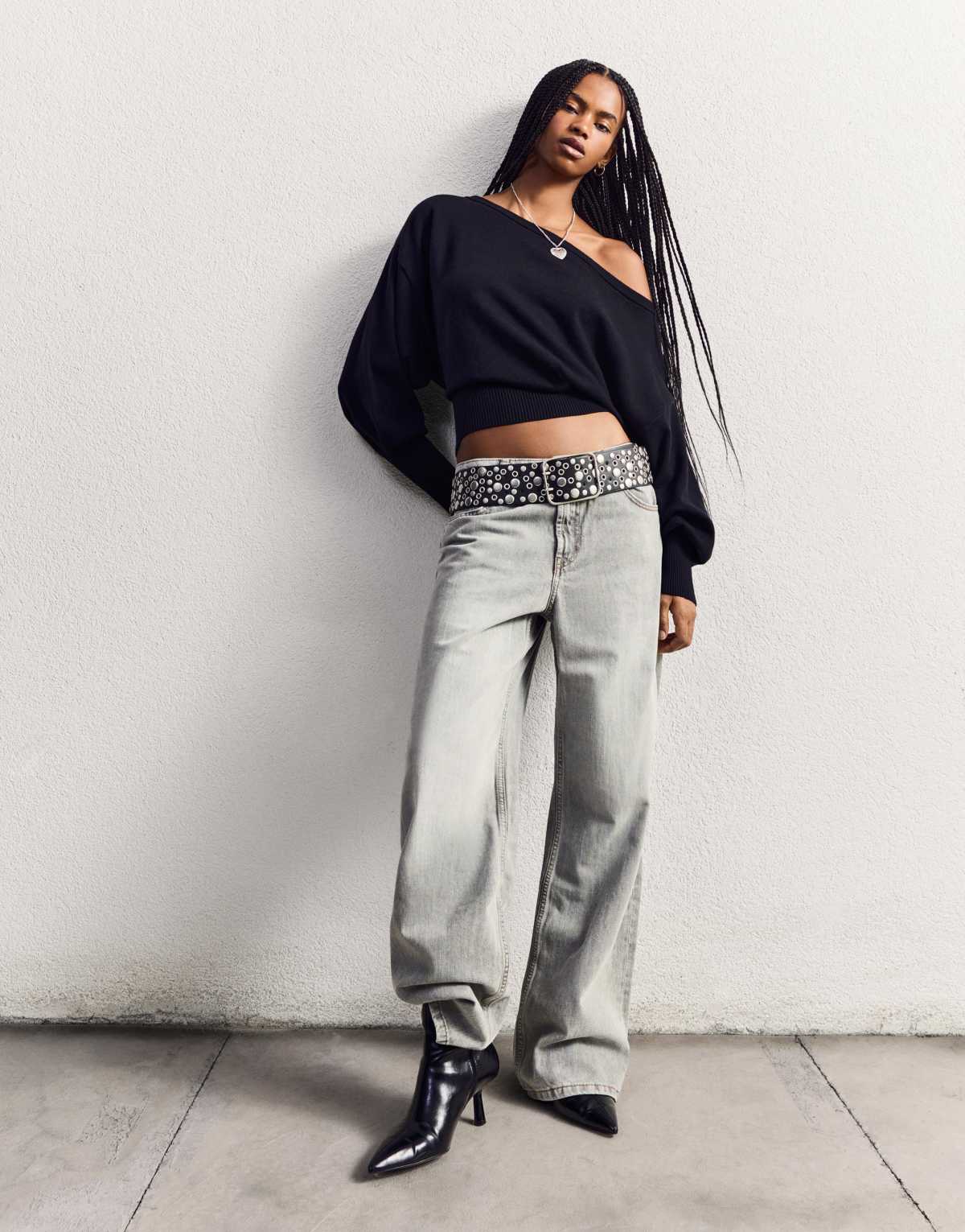 Bershka Baggy jeans in light grey