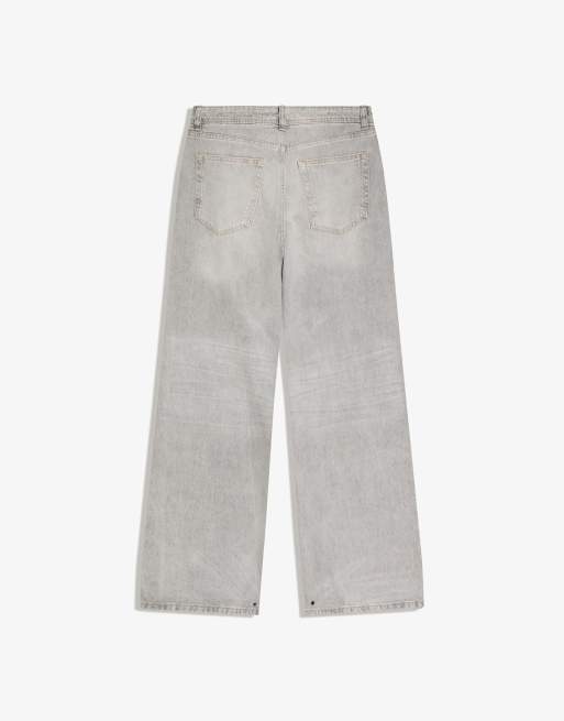 Bershka Baggy jeans in light grey, 2 of 4