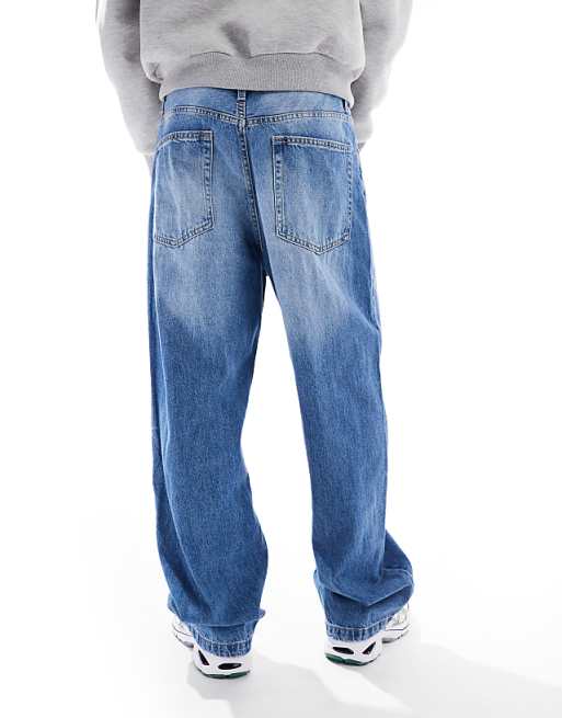 Bershka baggy jeans in mid blue | ASOS Bershka baggy jeans in mid blue | ASOS