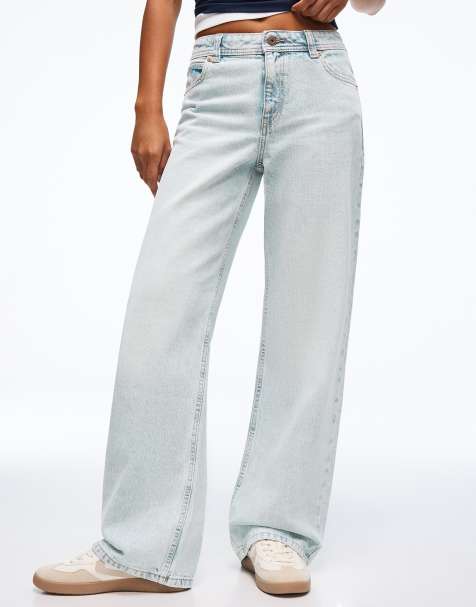 Bershka Baggy jeans in mid blue
