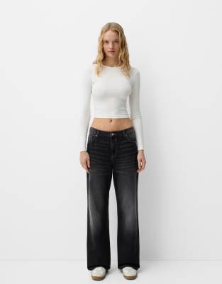 Bershka - Baggy-Jeans in Schwarz