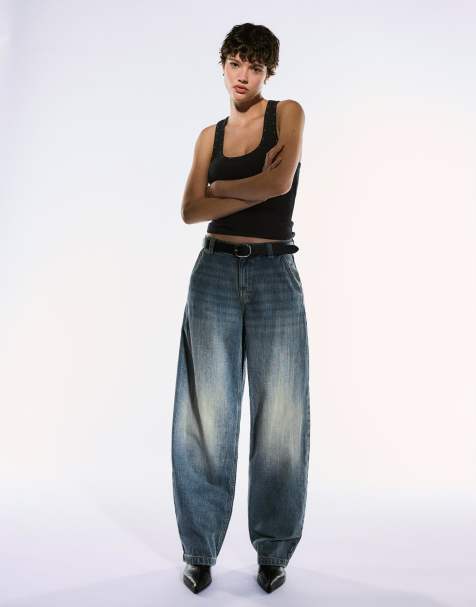 Bershka - Baggy jeans met ballonpijpen in blauw - view 1