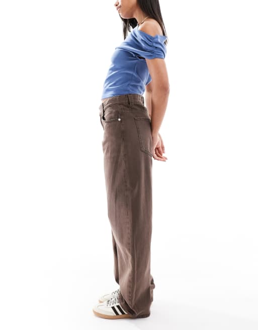 Bershka - Baggy jeans met ballonpijpen in bruin, 3 van 5
