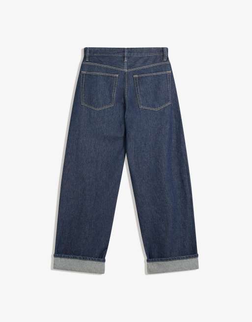 Bershka - Baggy jeans met omslag in blauw, 4 van 4