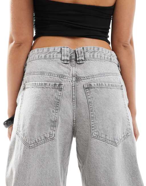 Bershka - Baggy jeans met wijde ballonpijpen in lichtgrijs, 4 van 5