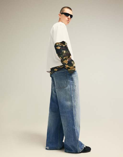 Bershka Baggy-Skater-Jeans in Blau, 4 von 5