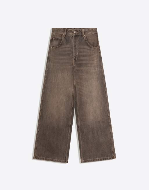 Bershka Baggy skater jeans in brown, 5 of 5