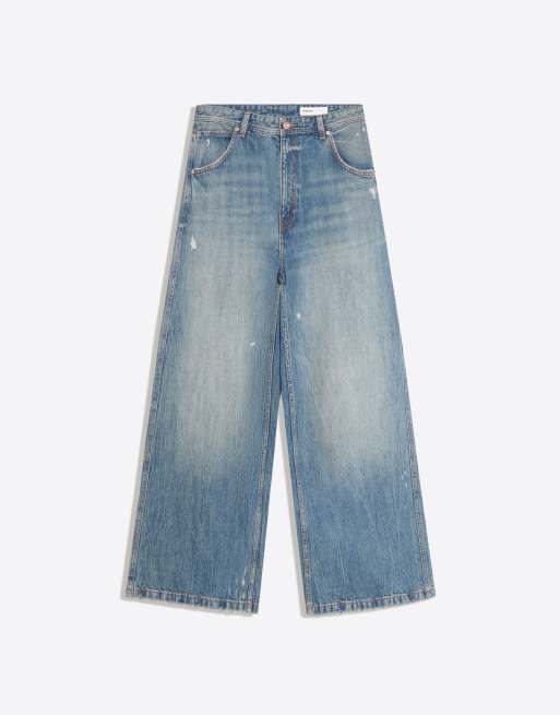 Bershka baggy skaterjeans i blått, 5 av 5